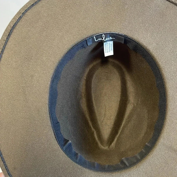 Lulus Drop the Mic Olive Green Fedora Felt Wide Brim Hat - Picture 6 of 7